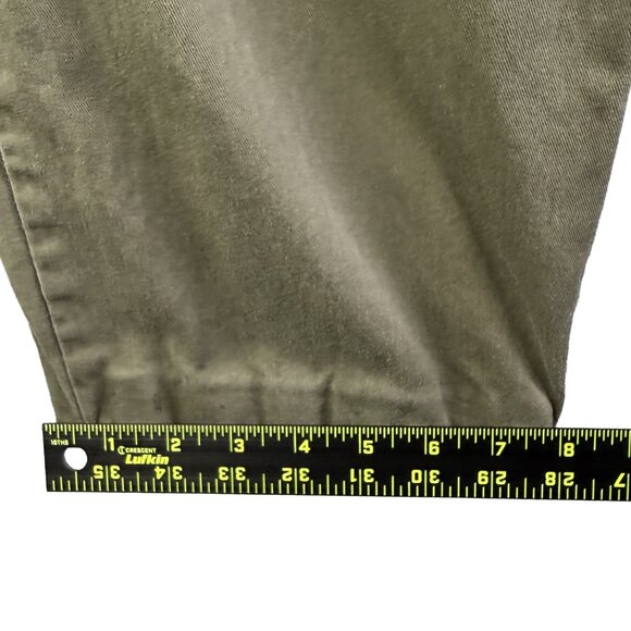 CHAPS RALPH LAUREN Pleated Front Olive Green Chino Pants 100% Cotton Men's 33x34 - Picture 11 of 12